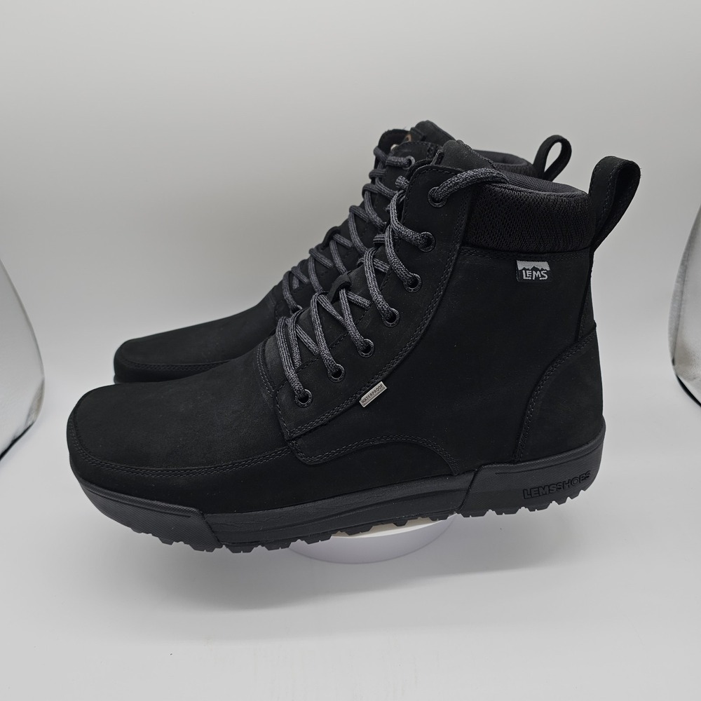 Lems Boulder Summit Boot Waterproof Men's  14 / Women's 15.5  Black (Coal)